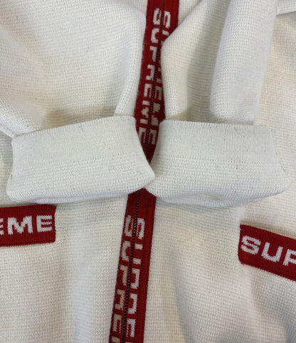 Supreme ニット 21SS LOGO TRIM ZIP UP CARDIGAN WHT メンズ SIZE M シュプリーム