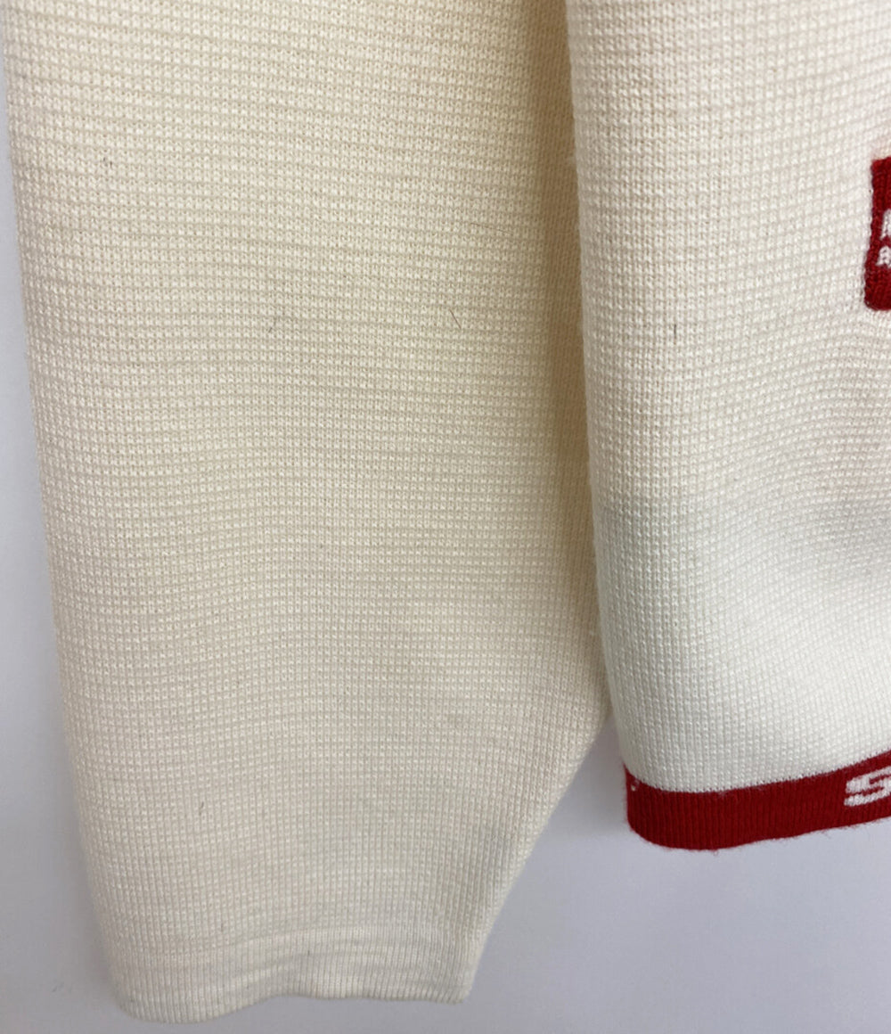 Supreme ニット 21SS LOGO TRIM ZIP UP CARDIGAN WHT メンズ SIZE M シュプリーム