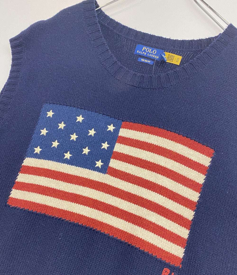 POLO RALPH LAUREN ベスト THE BIG FIT アメリカンフラッグ ネイビー メンズ SIZE L ポロ・ラルフローレン