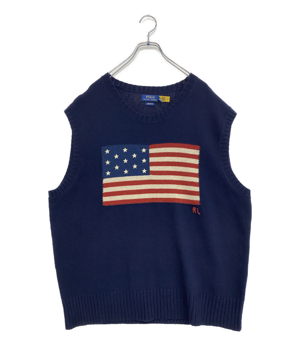 POLO RALPH LAUREN ベスト THE BIG FIT アメリカンフラッグ ネイビー