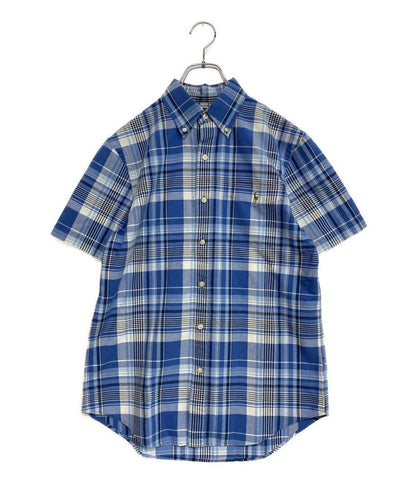 美品 POLO RALPH LAUREN 半袖シャツ PLAID OXFORD SHIRT ブルーチェック メンズ SIZE S ポロ・ラルフローレン