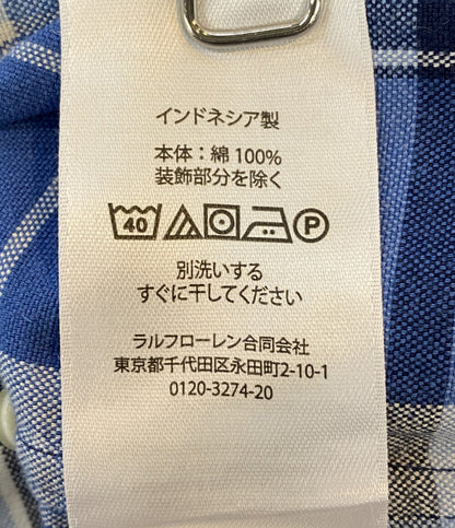 美品 POLO RALPH LAUREN 半袖シャツ PLAID OXFORD SHIRT ブルーチェック メンズ SIZE S ポロ・ラルフローレン