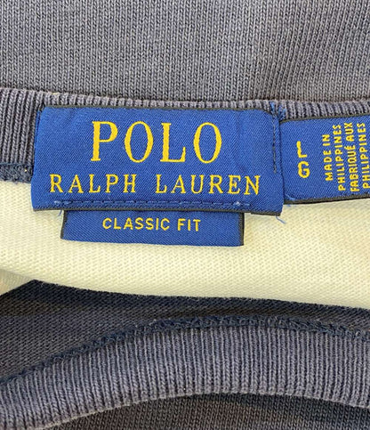 POLO RALPH LAUREN 半袖Tシャツ NAVAL RESERVE ワイドボーダー ステンシル 刺繍 メンズ SIZE L ポロ・ラルフローレン