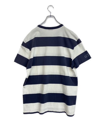 POLO RALPH LAUREN 半袖Tシャツ NAVAL RESERVE ワイドボーダー ステンシル 刺繍 メンズ SIZE L ポロ・ラルフローレン