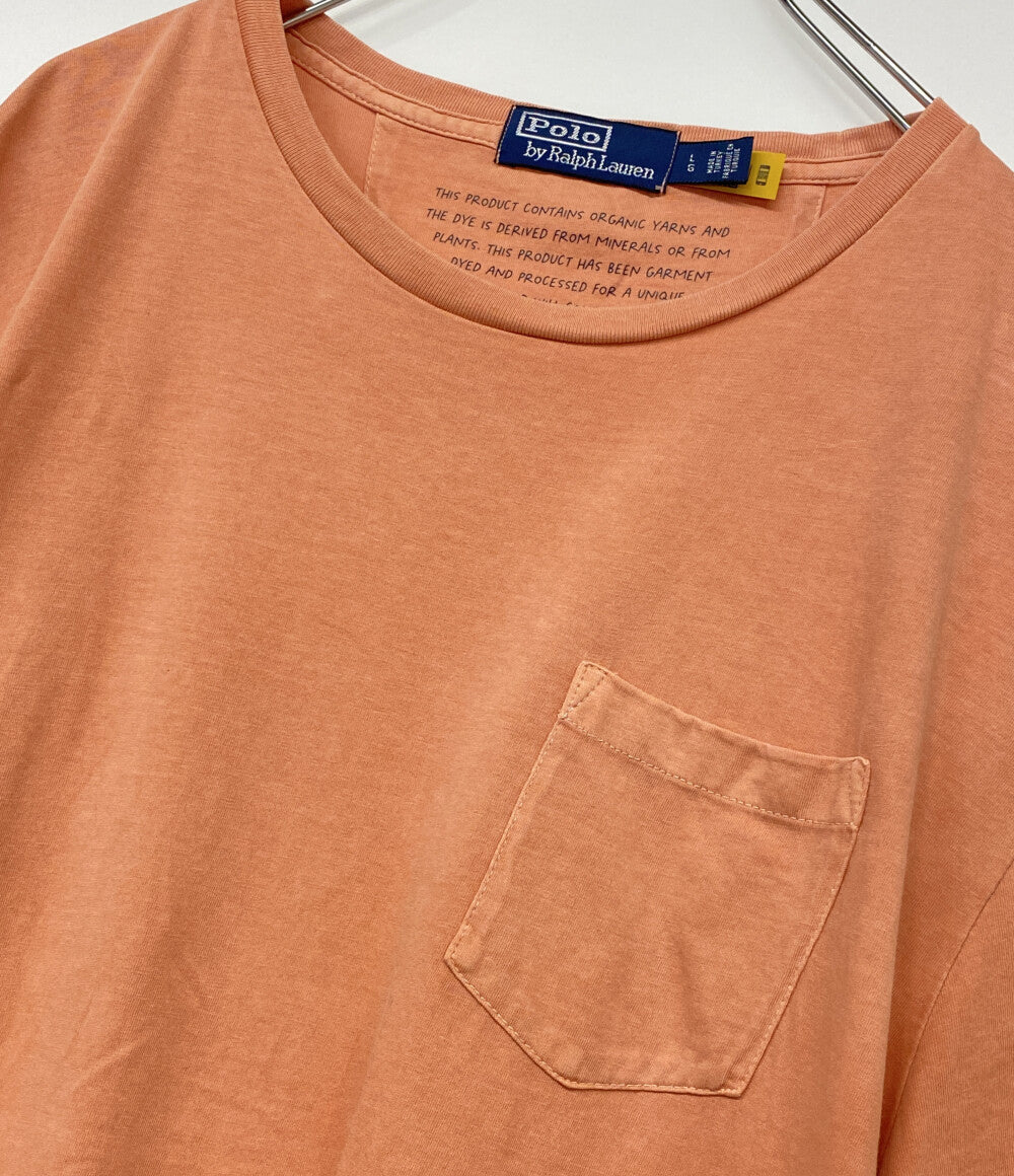 POLO RALPH LAUREN 半袖Ｔシャツ ORGANIC YARN サーモンピンク メンズ SIZE L ポロ・ラルフローレン