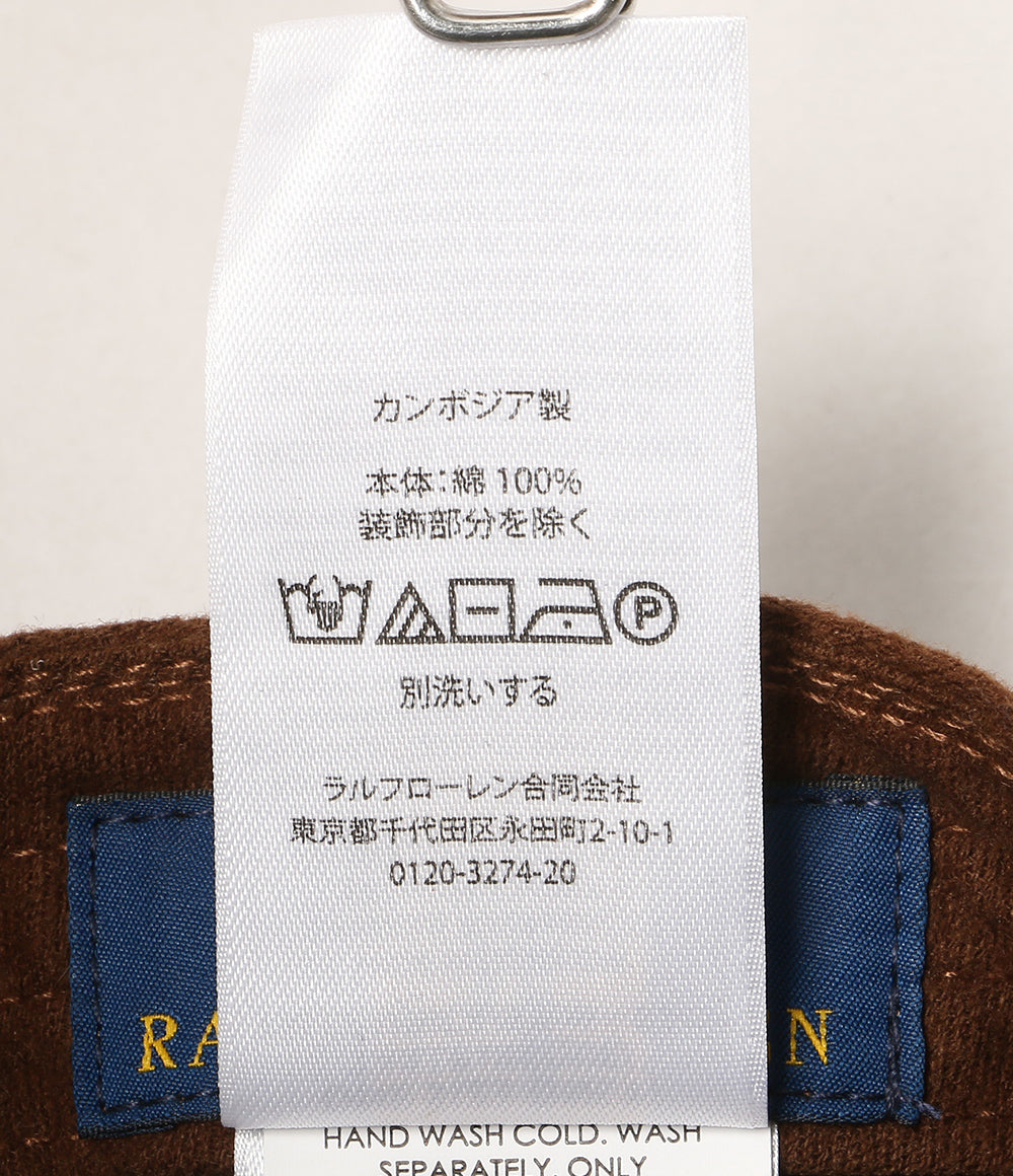 POLO RALPH LAUREN フェルトパッチ シャモア ボール キャップ ブラウン メンズ SIZE O/S ポロ・ラルフローレン