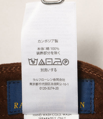 POLO RALPH LAUREN フェルトパッチ シャモア ボール キャップ ブラウン メンズ SIZE O/S ポロ・ラルフローレン