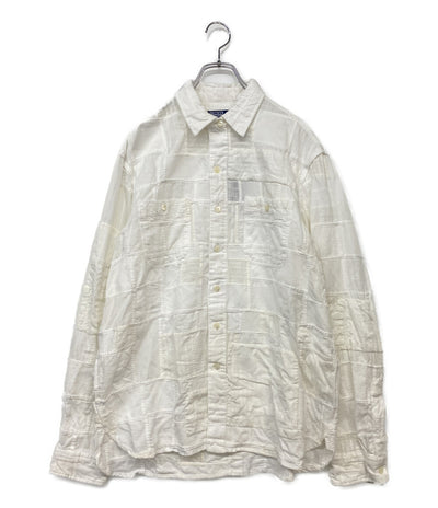 美品 POLO RALPH LAUREN パッチワーク ワークシャツ クラシック フィット ホワイト メンズ SIZE L ポロ・ラルフローレン