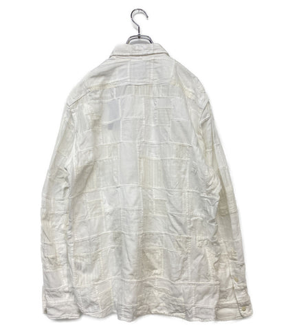 美品 POLO RALPH LAUREN パッチワーク ワークシャツ クラシック フィット ホワイト メンズ SIZE L ポロ・ラルフローレン