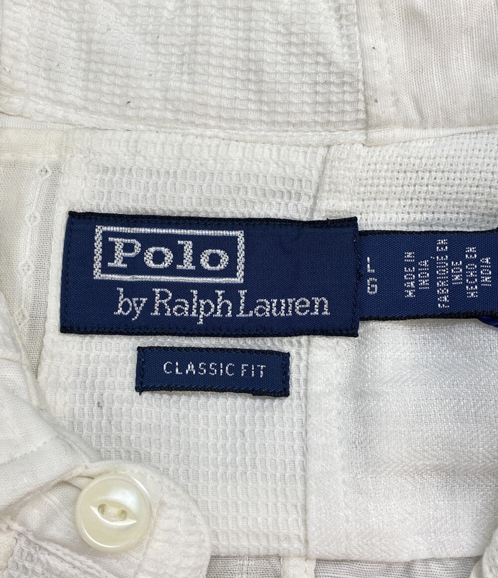 美品 POLO RALPH LAUREN パッチワーク ワークシャツ クラシック フィット ホワイト メンズ SIZE L ポロ・ラルフローレン