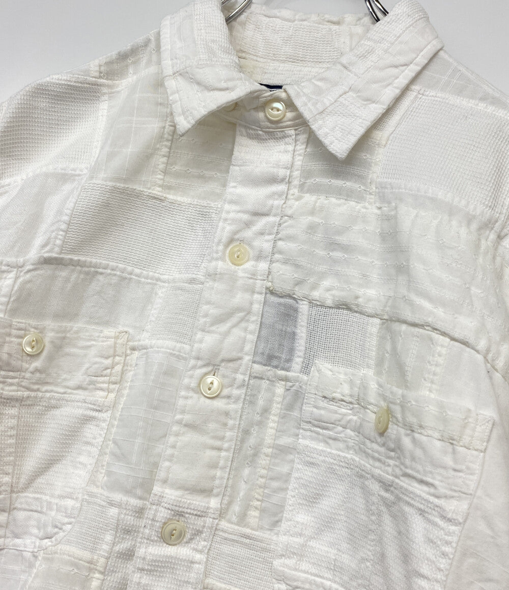 美品 POLO RALPH LAUREN パッチワーク ワークシャツ クラシック フィット ホワイト メンズ SIZE L ポロ・ラルフローレン