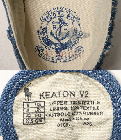 POLO RALPH LAUREN スニーカー デッキ パッチワーク INDIGO US9 メンズ SIZE 27.5cm ポロ・ラルフローレン
