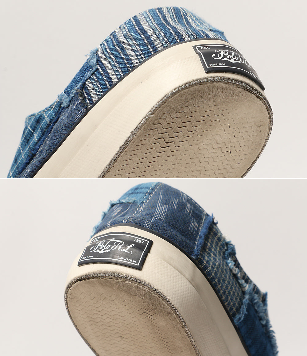 POLO RALPH LAUREN スニーカー デッキ パッチワーク INDIGO US9 メンズ SIZE 27.5cm ポロ・ラルフローレン
