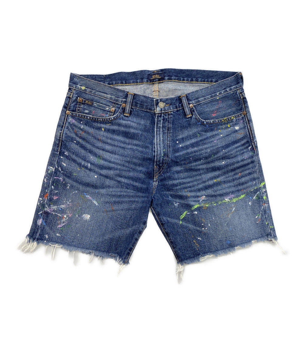 POLO RALPH LAUREN デニムショートパンツ SULLIVAN SLIM スプラッター カットオフ メンズ SIZE 36 ポロ・ラルフローレン