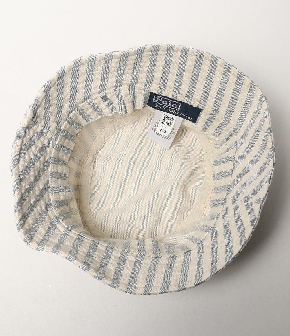 POLO RALPH LAUREN ハット THE NEW DENIM PROJECT BUCKET HAT ストライプ メンズ SIZE L/XL ポロ・ラルフローレン