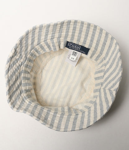 POLO RALPH LAUREN ハット THE NEW DENIM PROJECT BUCKET HAT ストライプ メンズ SIZE L/XL ポロ・ラルフローレン