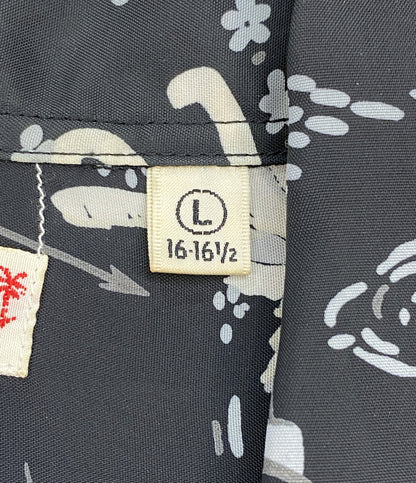 SUN SURF アロハシャツ 総柄 ブラックベース SS37474 日本製 メンズ SIZE L