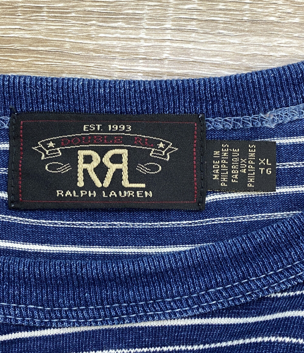 RRL RALPH LAUREN 半袖Ｔシャツ インディゴ ボーダー メンズ SIZE XL ダブルアールエル