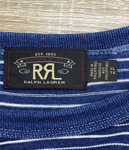RRL RALPH LAUREN 半袖Ｔシャツ インディゴ ボーダー メンズ SIZE XL ダブルアールエル