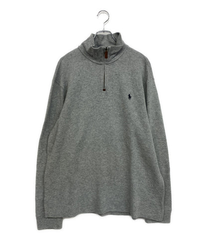 美品 POLO RALPH LAUREN スウェット ハーフジップ ライトグレー メンズ SIZE L ポロ・ラルフローレン