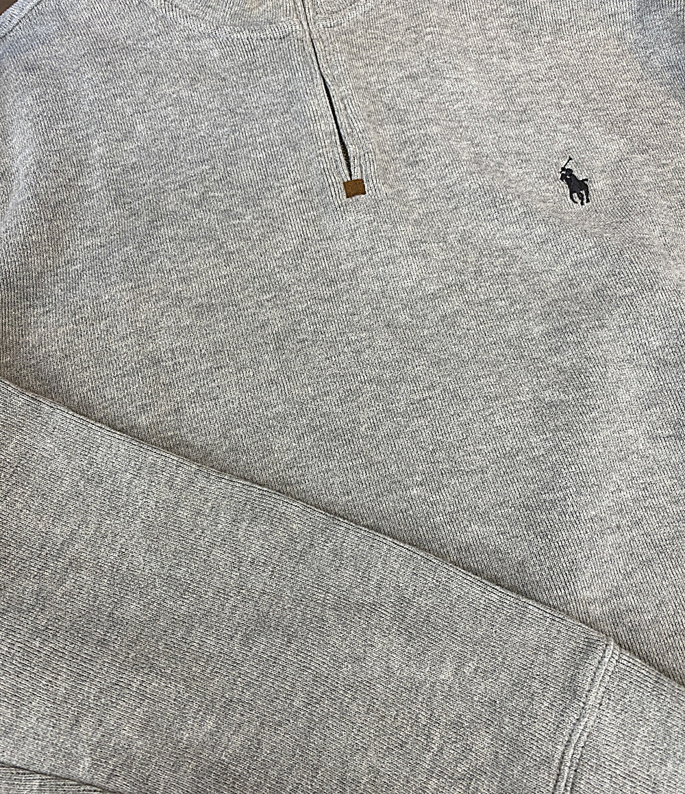 美品 POLO RALPH LAUREN スウェット ハーフジップ ライトグレー メンズ SIZE L ポロ・ラルフローレン