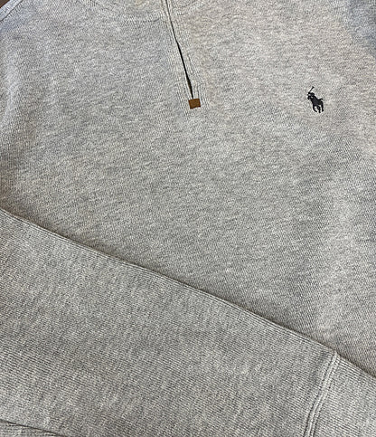 美品 POLO RALPH LAUREN スウェット ハーフジップ ライトグレー メンズ SIZE L ポロ・ラルフローレン