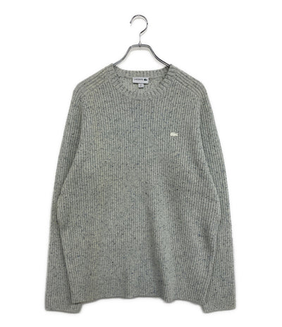美品 LACOSTE ニット ワッフルステッチ グレー AH7080 メンズ SIZE 5 ラコステ