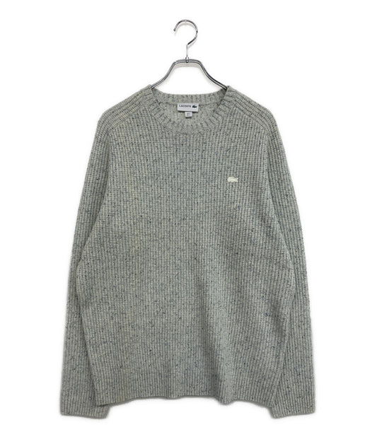 美品 LACOSTE ニット ワッフルステッチ グレー AH7080 メンズ SIZE 5 ラコステ