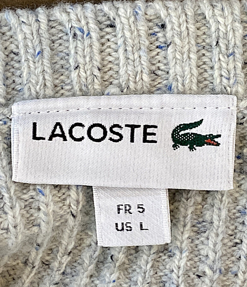 美品 LACOSTE ニット ワッフルステッチ グレー AH7080 メンズ SIZE 5 ラコステ