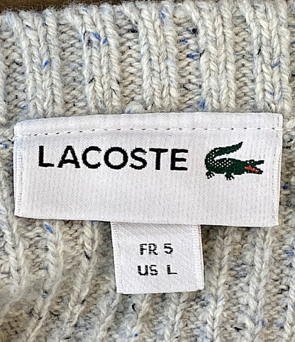 美品 LACOSTE ニット ワッフルステッチ グレー AH7080 メンズ SIZE 5 ラコステ