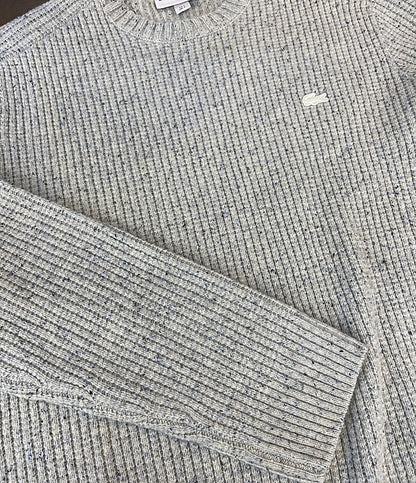 美品 LACOSTE ニット ワッフルステッチ グレー AH7080 メンズ SIZE 5 ラコステ