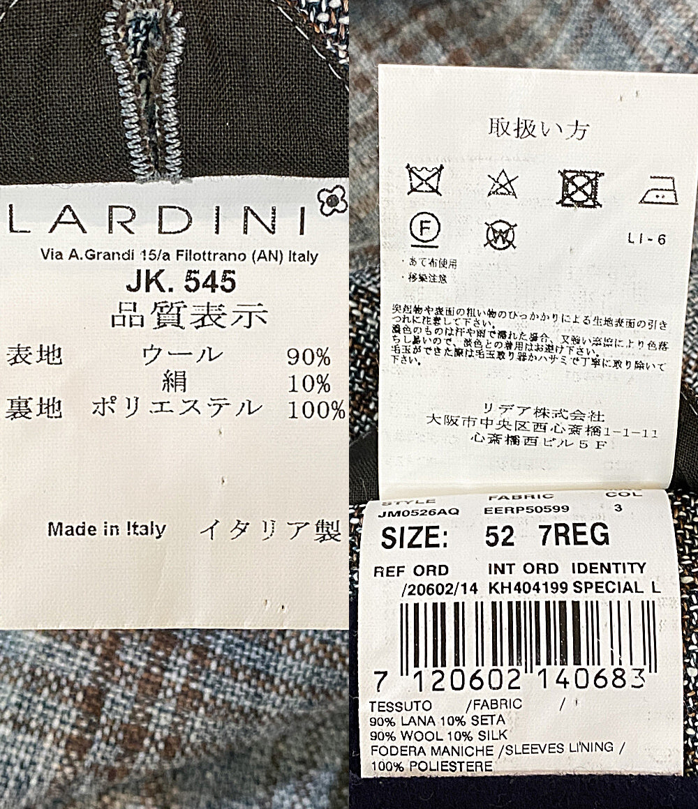 LARDINI テーラードジャケット チェック JM0526AQ メンズ SIZE 52 ラルディーニ