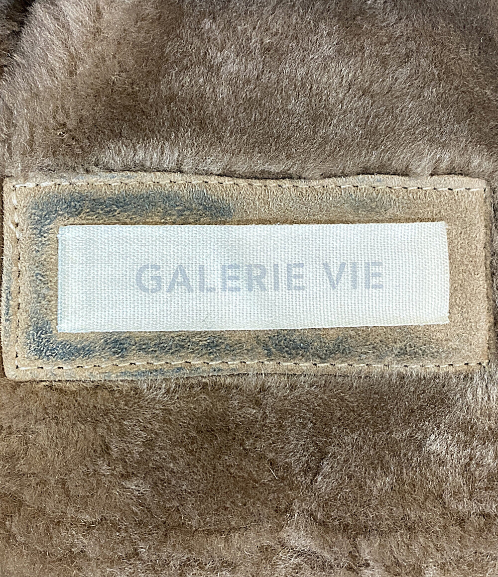 GALERIE VIE コート 羊革(ムートン) ベージュ フード 23-08-05-08401 レディース SIZE 1 ギャルリーヴィー