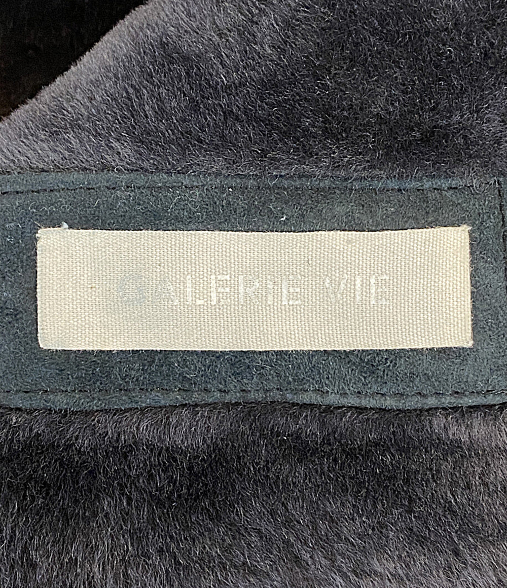 GALERIE VIE コート 羊革(ムートン) ブラック フード 23-08-05-08401 レディース SIZE 1 ギャルリーヴィー