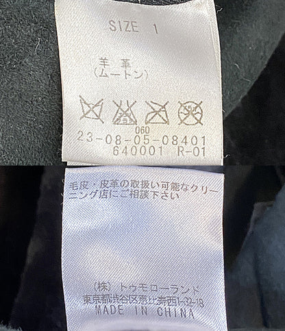 GALERIE VIE コート 羊革(ムートン) ブラック フード 23-08-05-08401 レディース SIZE 1 ギャルリーヴィー