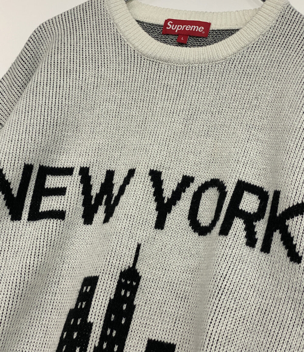 Supreme ニット NEW YORK SWEATER アクリル 20SS メンズ SIZE L シュプリーム