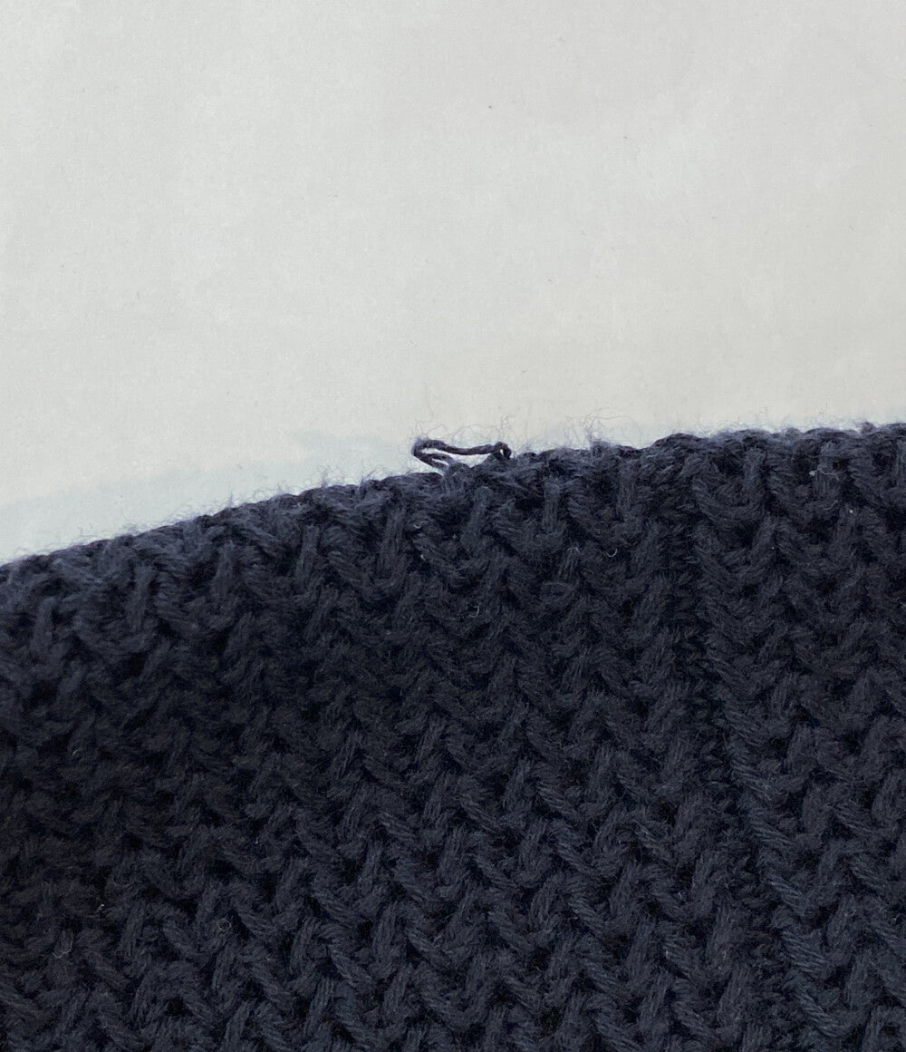 MAISON KITSUNE ニット KMM-0522-A カギ編み 横編み ネイビー メンズ SIZE L メゾンキツネ