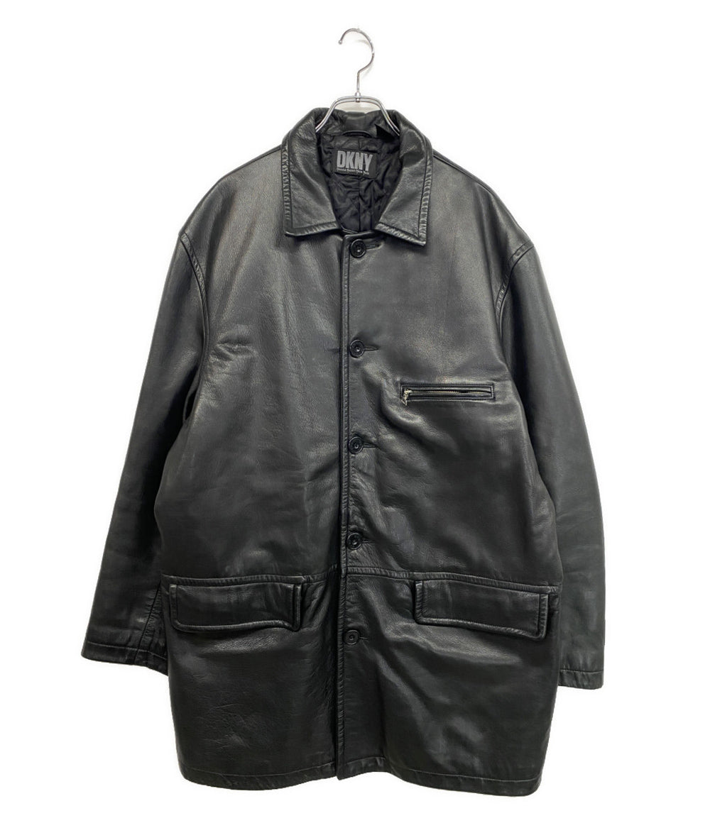 DKNY レザーカーコート 90s メンズ SIZE XL ディーケーエヌワイ