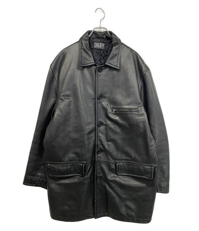 DKNY レザーカーコート 90s メンズ SIZE XL ディーケーエヌワイ