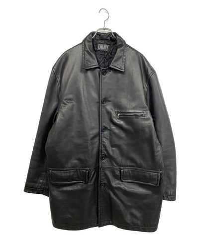 DKNY レザーカーコート 90s メンズ SIZE XL ディーケーエヌワイ