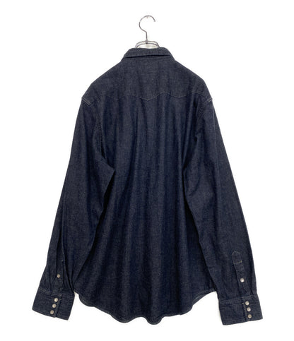 美品 RRL RALPH LAUREN 長袖シャツ スリム フィット デニム ウエスタン シャツ リンス メンズ SIZE XL ダブルアールエル