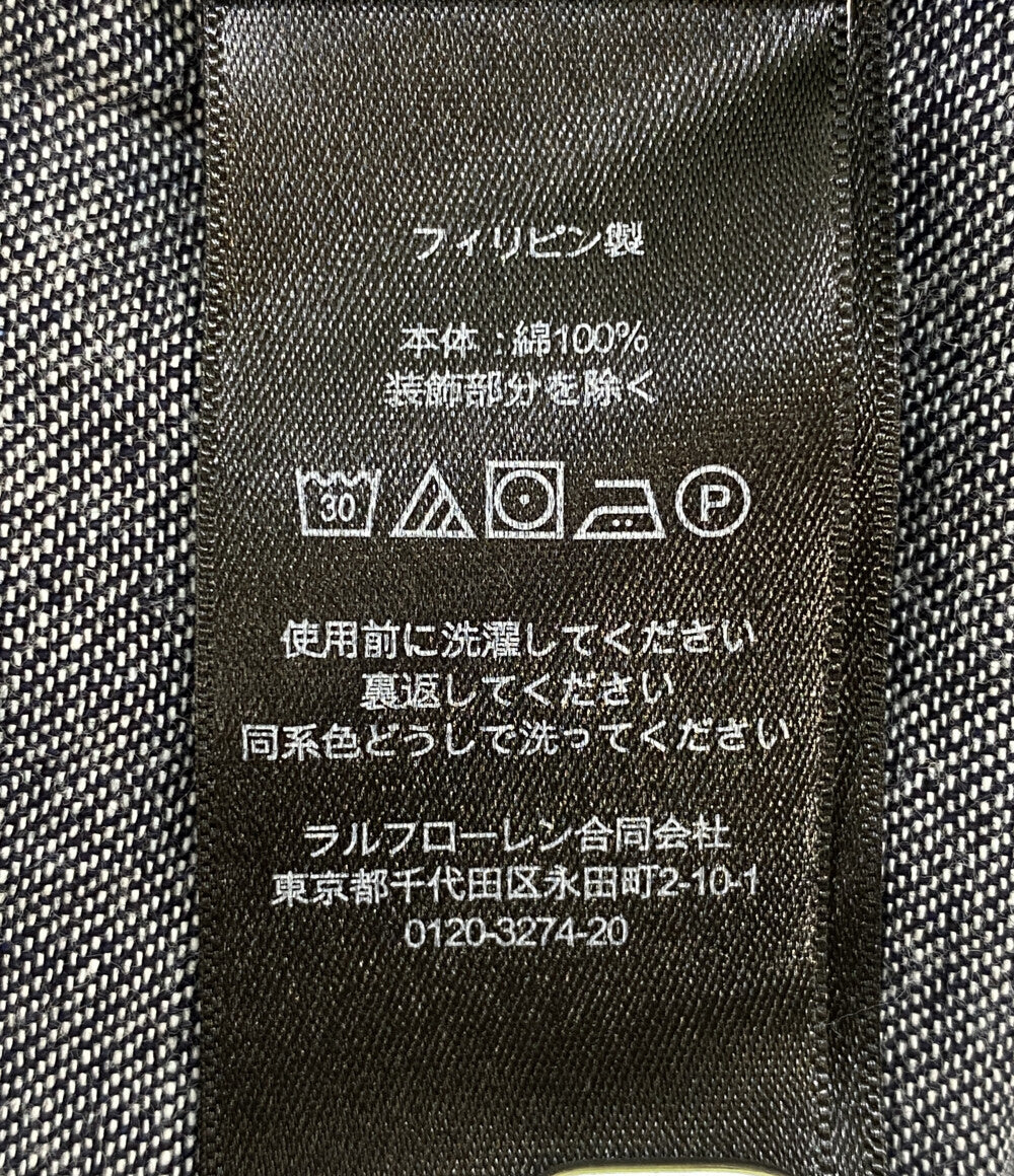 美品 RRL RALPH LAUREN 長袖シャツ スリム フィット デニム ウエスタン シャツ リンス メンズ SIZE XL ダブルアールエル