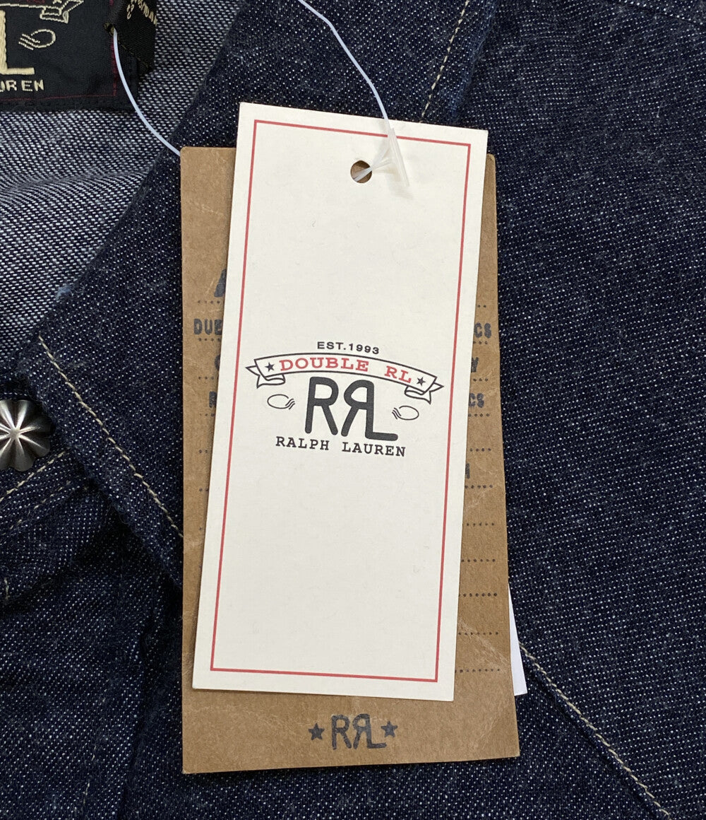 美品 RRL RALPH LAUREN 長袖シャツ スリム フィット デニム ウエスタン シャツ リンス メンズ SIZE XL ダブルアールエル