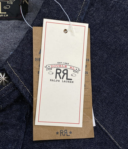 美品 RRL RALPH LAUREN 長袖シャツ スリム フィット デニム ウエスタン シャツ リンス メンズ SIZE XL ダブルアールエル