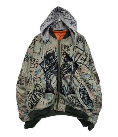美品 MOWALOLA モワローラ ジャケット GRAFFITI BOMBER メンズ SIZE XL