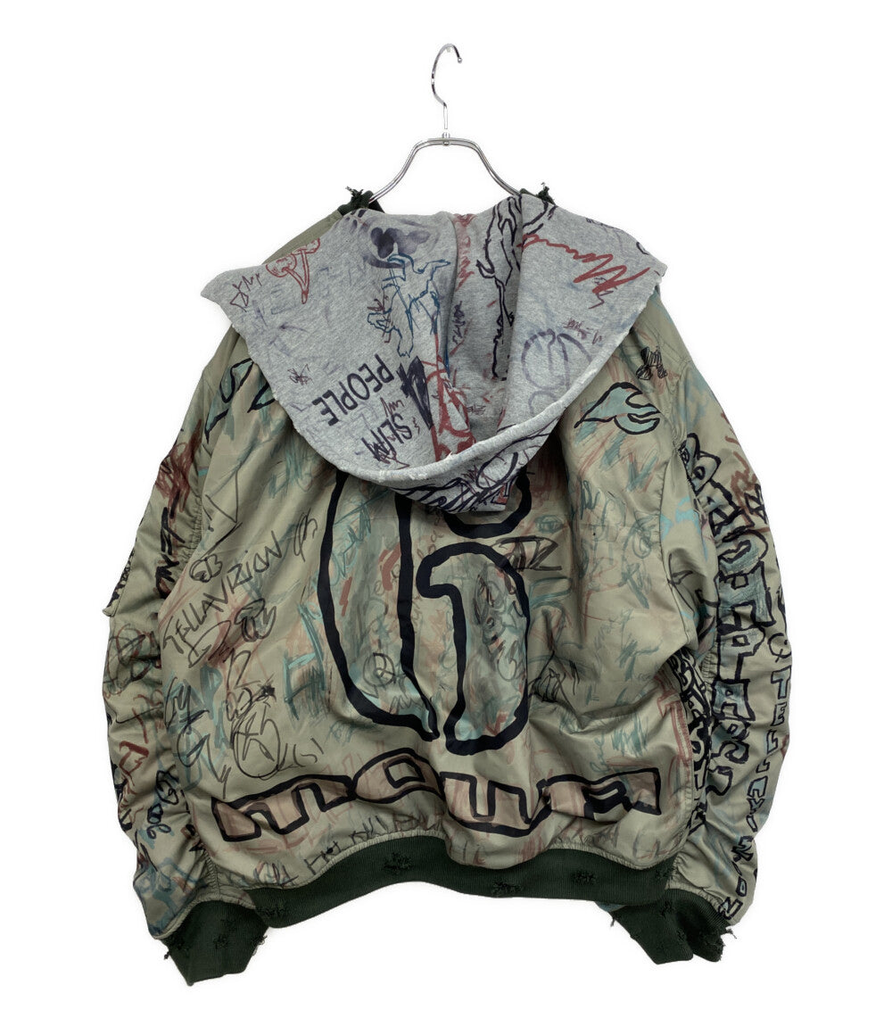 美品 MOWALOLA モワローラ ジャケット GRAFFITI BOMBER メンズ SIZE XL