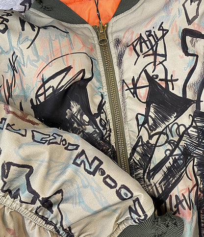 美品 MOWALOLA モワローラ ジャケット GRAFFITI BOMBER メンズ SIZE XL
