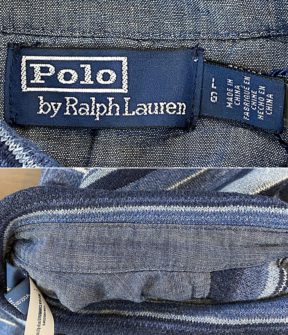 POLO RALPH LAUREN カーディガン パッチワーク コットンリネン メンズ SIZE L ポロ・ラルフローレン