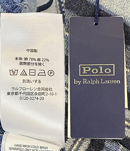 POLO RALPH LAUREN カーディガン パッチワーク コットンリネン メンズ SIZE L ポロ・ラルフローレン