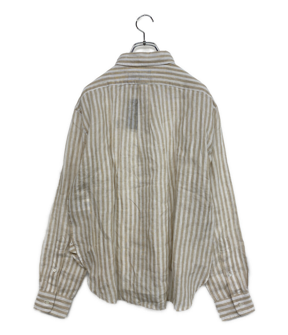 美品 POLO RALPH LAUREN ワイド クロップド ギンガム リネン シャツ 26SS レディース SIZE S ポロ・ラルフローレン